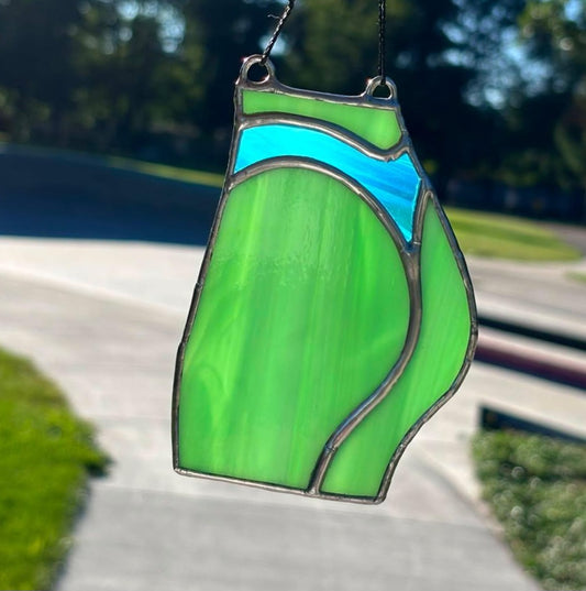 Sporty Butt Stained Glass (green thigh/blue thong)