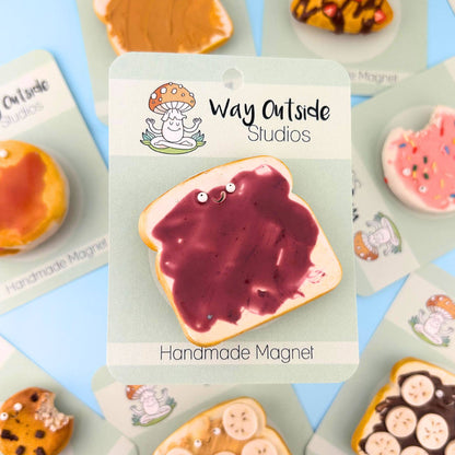 Jelly Toast Food Magnet – Handmade Clay