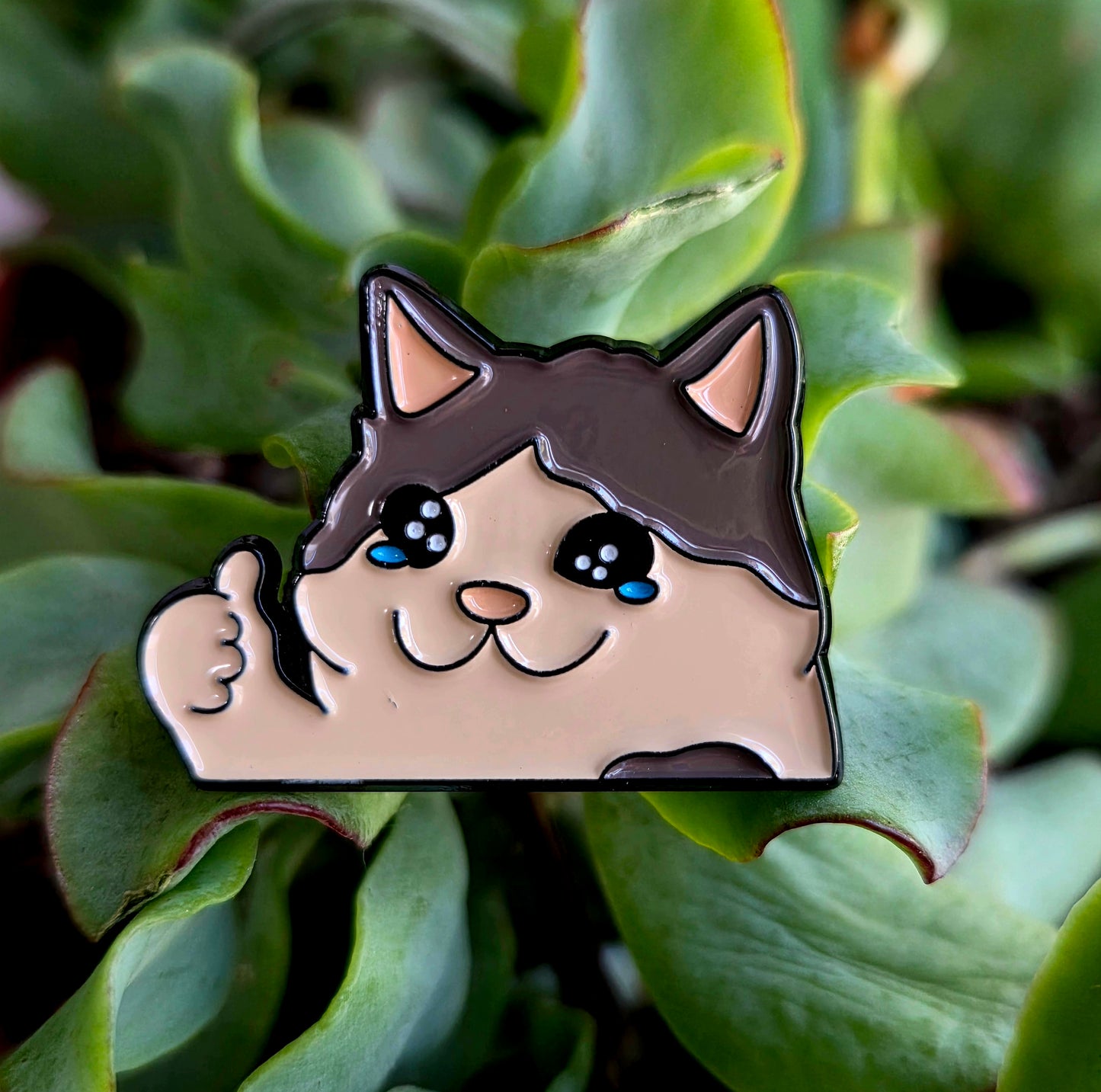 Sad Thumbs Up Cat Pin