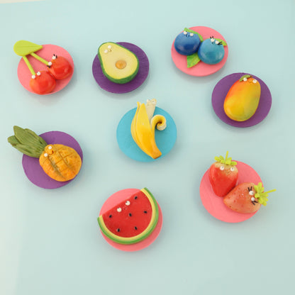 Cherry Food Magnet – Handmade Clay Fruit Fridge Friend