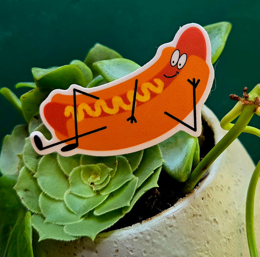 Mini Lounging Hot Dog Sticker