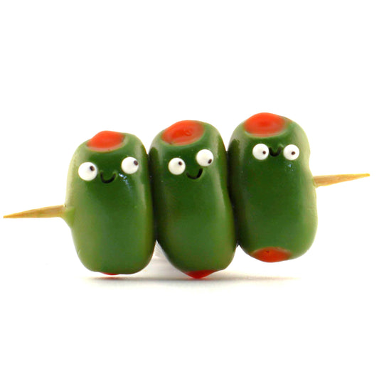 Olive Trio Food Magnet – Handmade Clay Fridge Friend