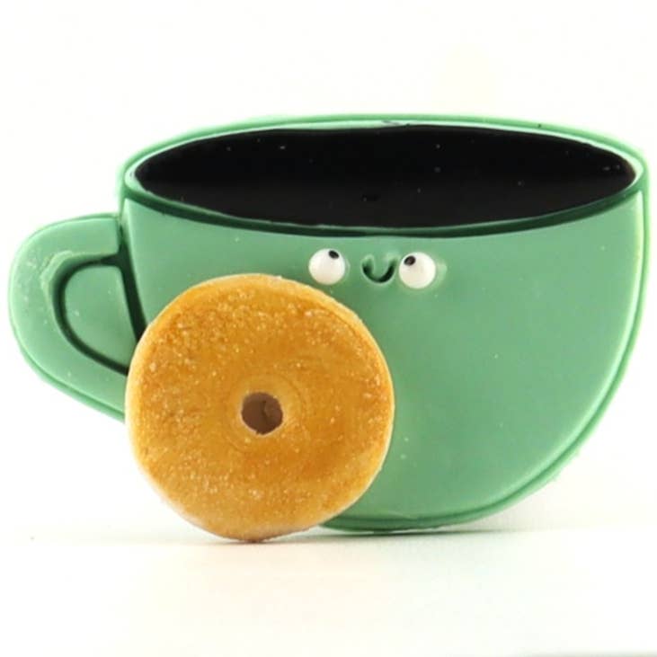 Coffee & Donut Food Magnet – Handmade Clay