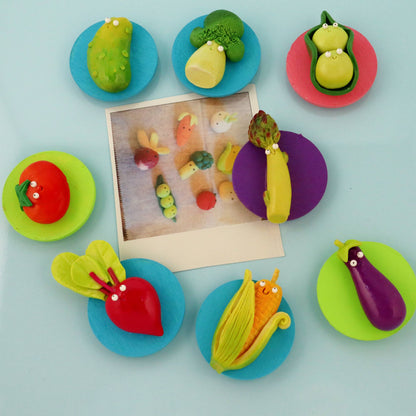 Eggplant Food Magnet – Handmade Clay Fridge Friend
