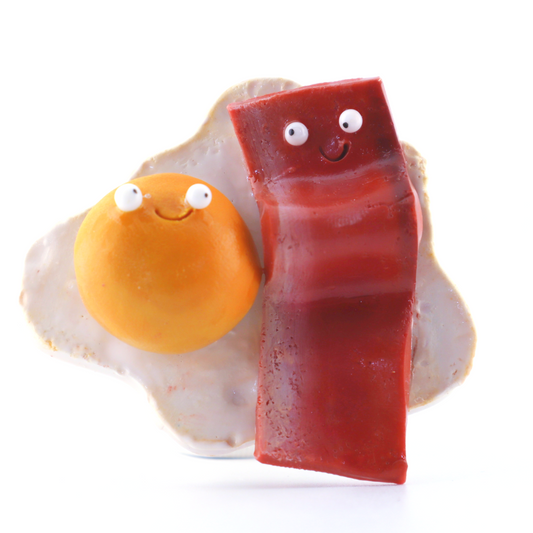Bacon & Eggs Food Magnet – Handmade Clay