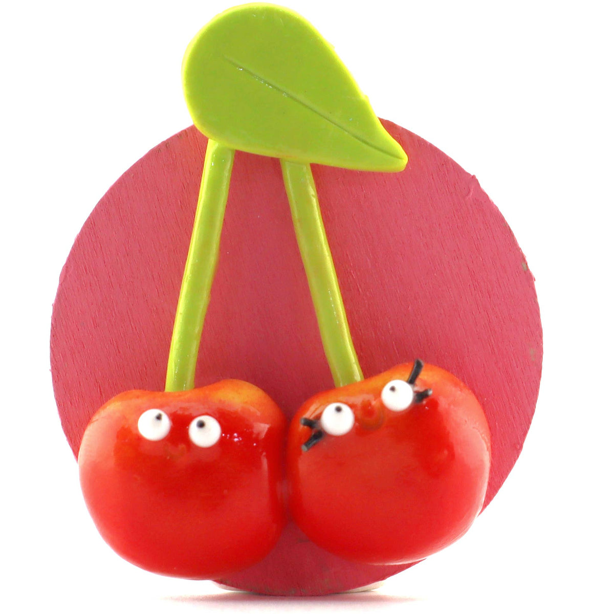 Cherry Food Magnet – Handmade Clay Fruit Fridge Friend