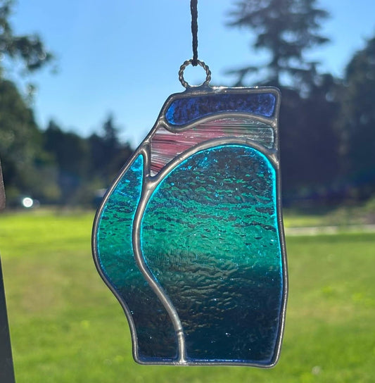 Sporty Butt Stained Glass (dark blue thigh/clear iridescent thong)