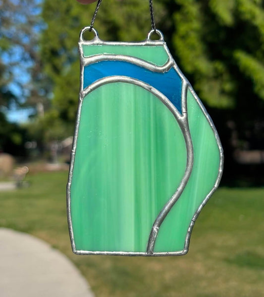 Sporty Butt Stained Glass (green thigh/blue thong)