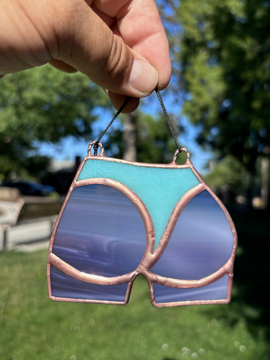 Juicy Butt Stained Glass (purple cheeks + celeste thong)