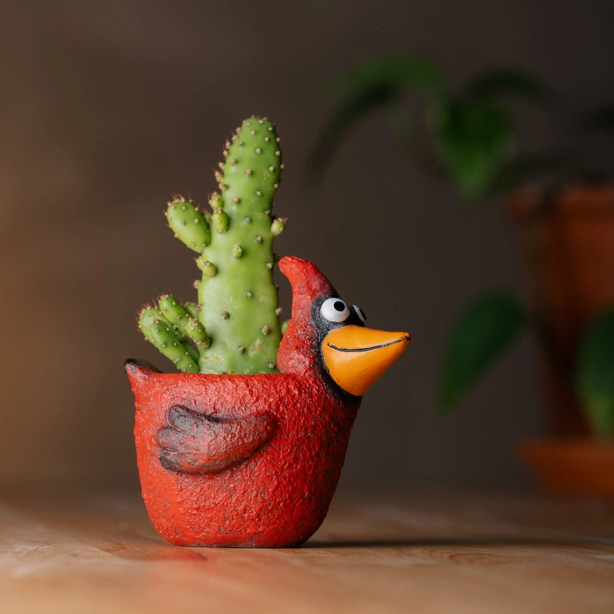 Baby Red Cardinal Blobhouse Planter