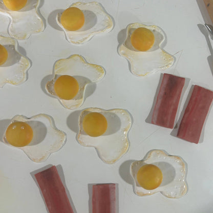 Bacon & Eggs Food Magnet – Handmade Clay